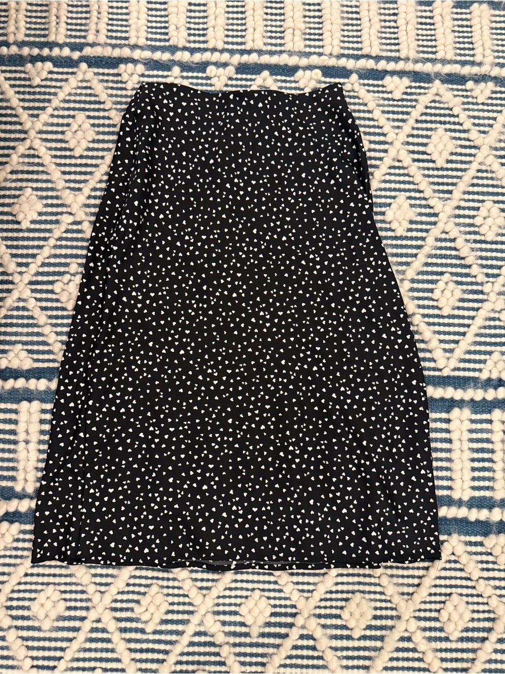 A New Day Black Heart Print A-Line Skirt